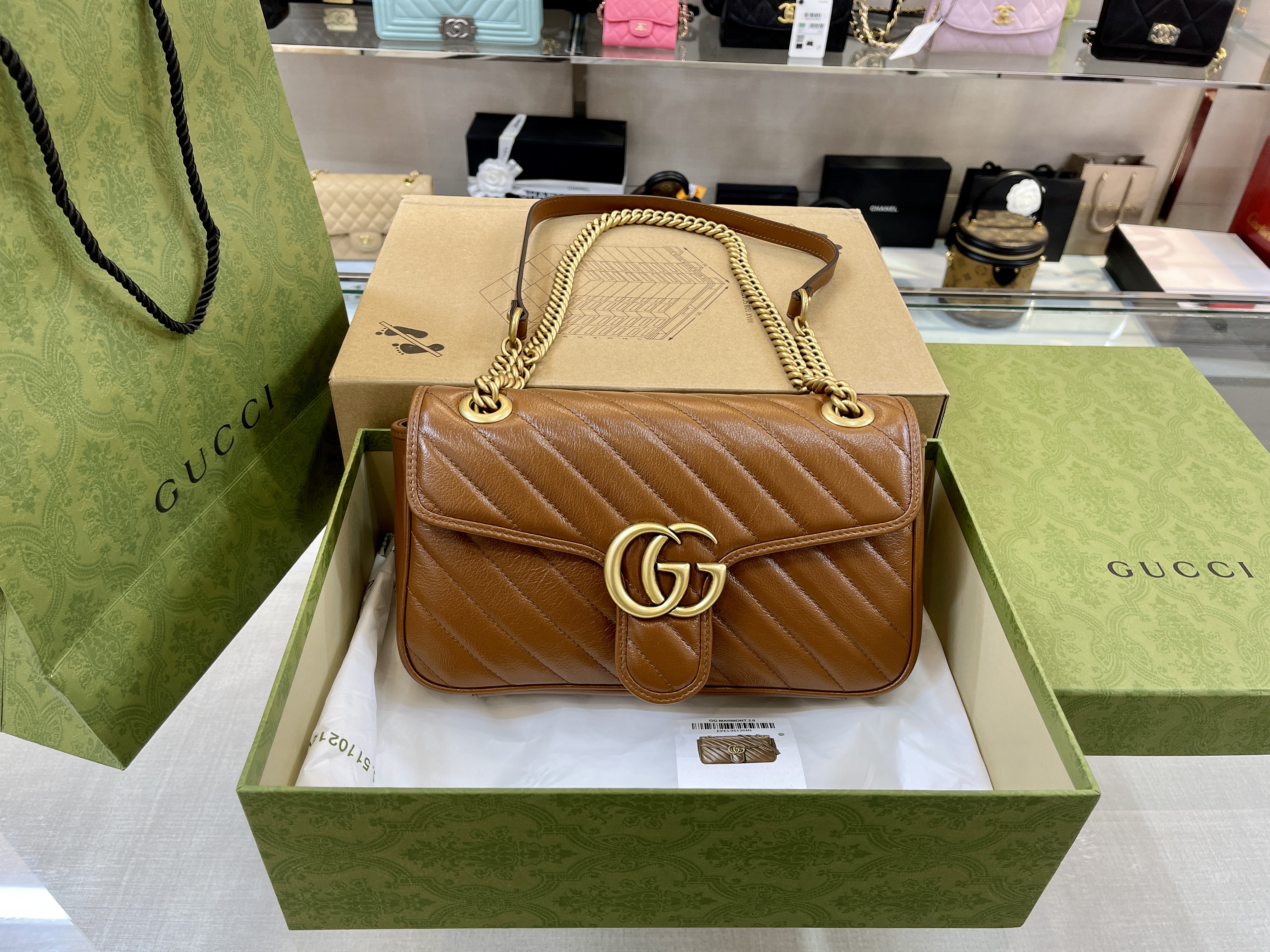 Túi xách Gucci Marmont size26 màu nâu - Xưởng nilong