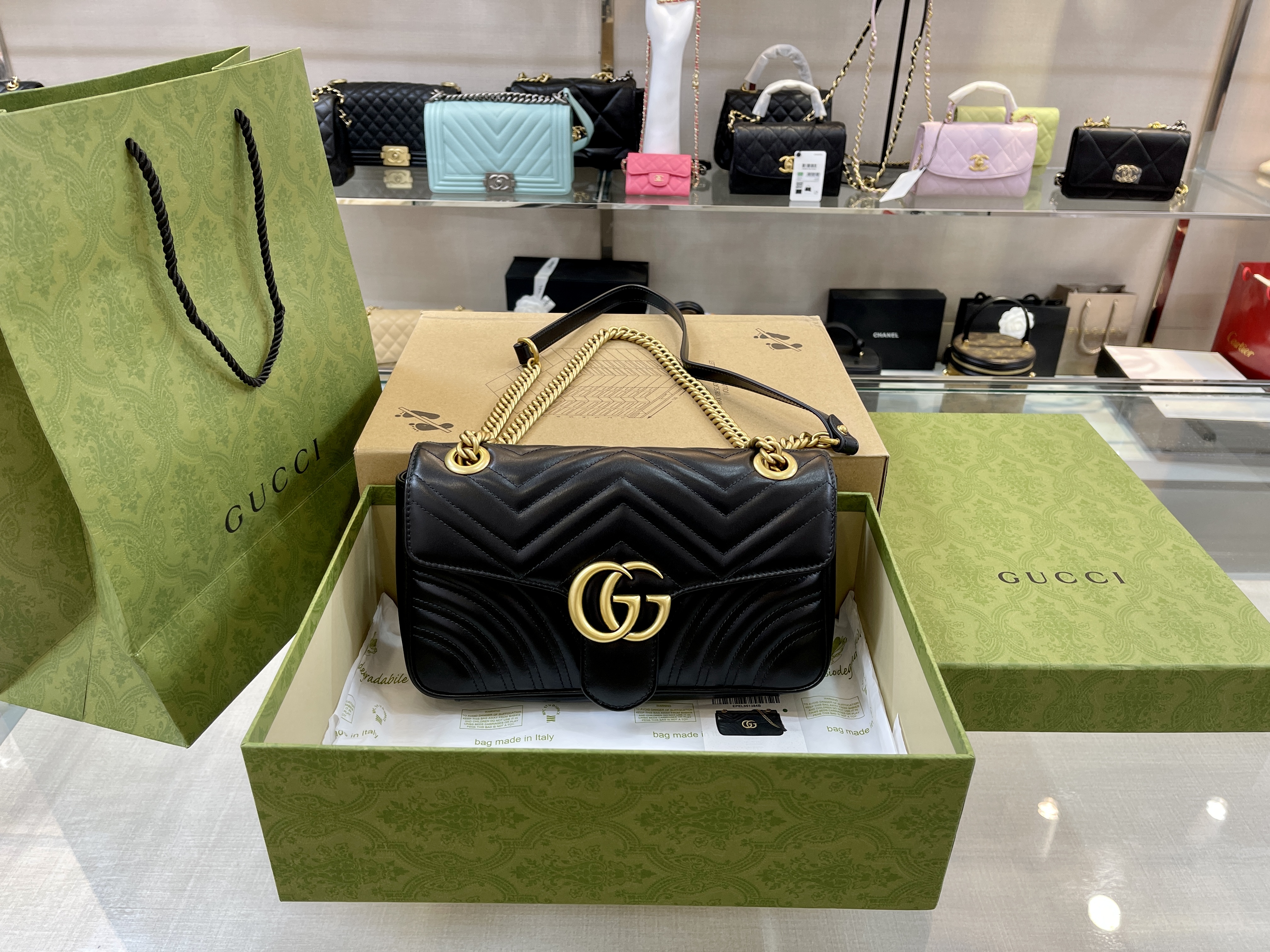 Túi xách Gucci Marmont size26 màu đen - Xưởng nilong